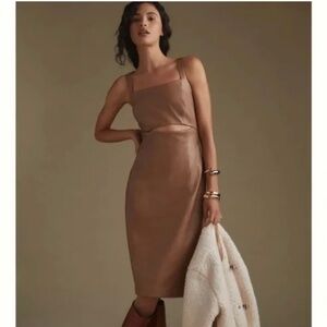 Anthropologie Avec Les Filles Faux Leather Cutout Dress